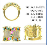 Sterling Silver Semi Mount Ring Setting Round RD Cluster 群镶mm - Syzjewelry